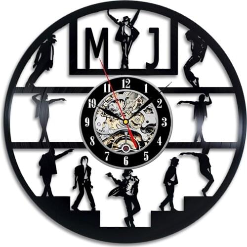 Music King Michael Jackson Vinyl Clocks Vintage Vinyl Record Wall Clock Modern Design Wall Watch Home Decor Gifts for Fan