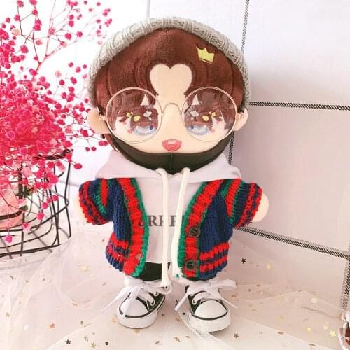 20cm Doll Outfit Plush Dolls Clothes Knitted hat Sweater shoes Stuffed Toy Dolls Accessories for Korea Kpop EXO Idol Dolls Gift