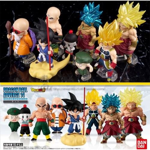 Original Bandai DBZ Adverge 14 Kakarotto Burdock Broli Kame Sennin PVC Action Figure Toy Model Anime Figurals Brinquedos