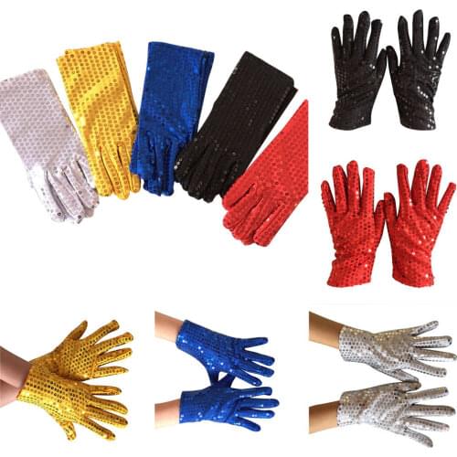 1 Pair Shining Sequin Sequined Glitter Gloves Dance Party Fancy Costume Gloves