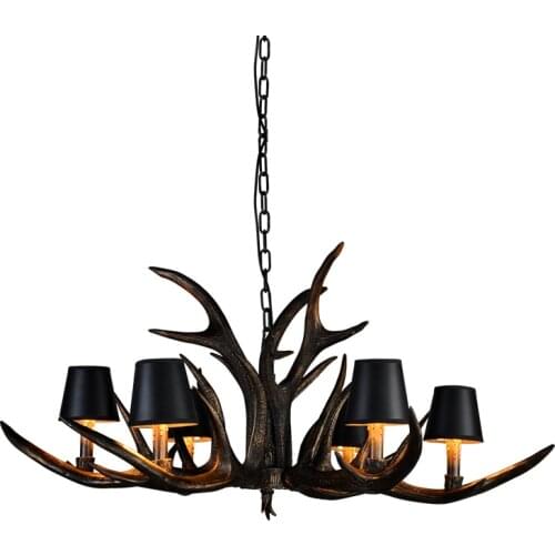Popular Antler Chandelier Chain Dining Room Indoor Hanging Light Industrial Light Vintage Kitchen Living Room Pendant Lamp