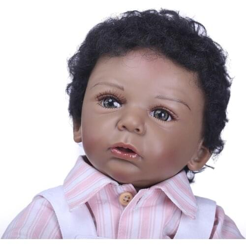 20'' Lifelike Black Doll Handmade Real Looking Newborn Baby Toddler Dolls