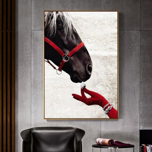 Morden Wall Art Picture Canvas Paiting Nordic Animals Horse Home Decoration For Living Room