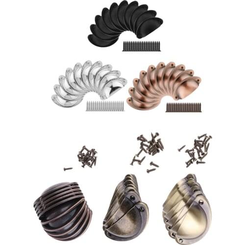 Vintage Half Moon Knob Cabinet Drawer Door Pull Handle Closet Knob Retro Hardware Window Handle Pull Knobs with Screws Copper