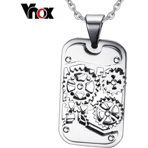 Vnox Fashion Steampunk Machine Pendants Jewelry Stainless Steel Gear Design Men Pendants&Necklaces Jewelry Cool