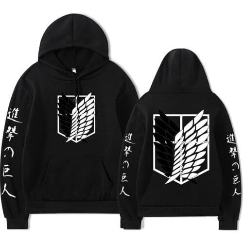 Japan Anime Graphic Hooded Women/Men Kawaii One Piece Demon eye Slayer Attack on Titan Harajuku Stitch Sweatshirt Unisex Male