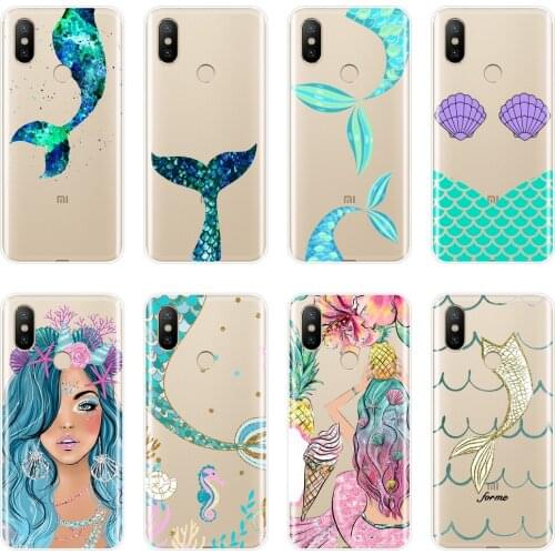 Back Cover For Xiaomi MiA1 MIA2 Mi8 Mermaids Girl Silicone Soft Phone Case For Xiaomi Mi A1 A2 Lite 8 SE 5 5C 5S 5X 6 6X Plus