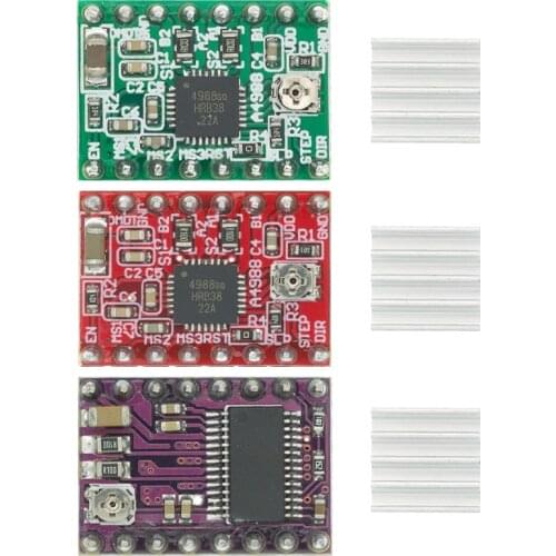 100PCS 3D Printer Parts A4988 DRV8825 Stepper Motor Driver With Heat sink For SKR V1.3 1.4 GTR V1.0 RAMPS 1.4 1.6 MKS GEN V1.4