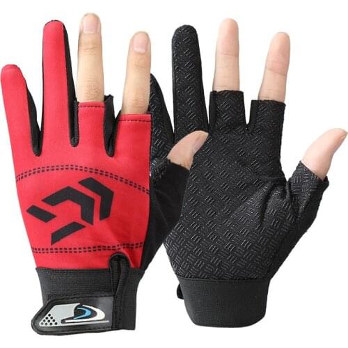 Daiwa Three Finger Cut Protective Gloves Fishing Gloves Outdoor Mountaineering Mountain Bike Pesca Equipment