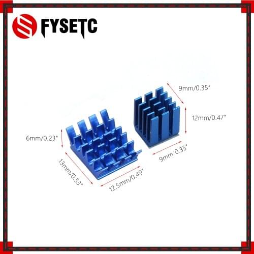 1 Set of 2pcs Blue Raspberry Pi Heatsinks Cooler Aluminum With Adhesive Heat Sink Set Kit For Cooling Raspberry Pi 3 / 2 Model B