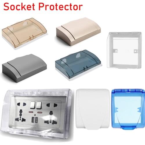 1PC 86Type Double Socket Protector Power Outlet Electric Plug Cover Child Safety Waterproof Splash Box Bathroom Supplies