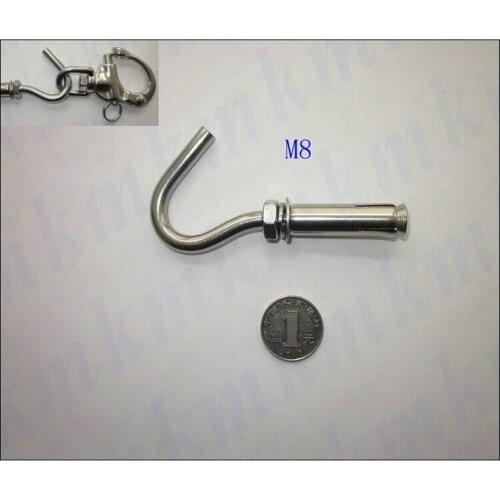10PCS/LOT Standard Grade 8.8 Stainless Steel 304 10PCS M8 Expansion Bolt Anchor With Hook