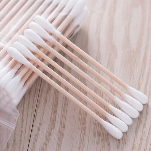 100pcs/Pack Bamboo Cotton Buds Cotton Swabs Medical Ear Cleaning Wood Sticks Makeup Health Tools Tampons Earing Cleaning