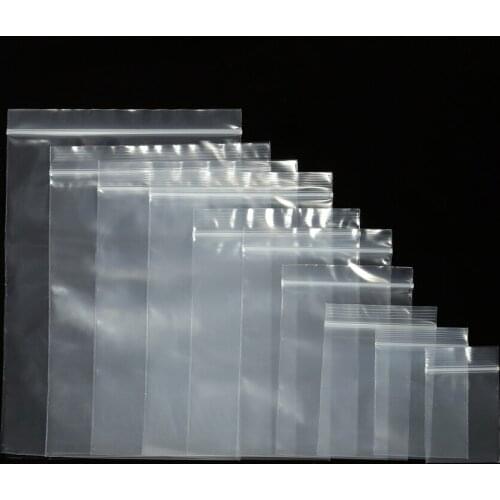 1pack 100pcs Small/Medium/Large Zipped Lock Bag Thicker Plastic Reclosable Poly Clear Bags For DIY Jewelry Stockpile Packaging