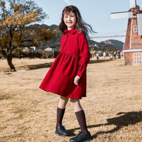 4Y To 14Y 2020 New Knit Autumn Girls Dress Children Clothes Kids Cotton Dress Turtleneck Beautiful Baby Princess Dress,#5673