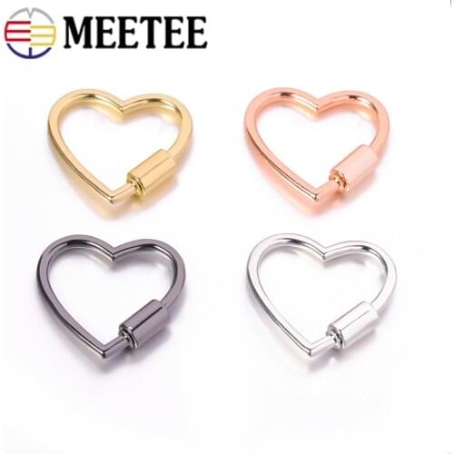 5/10pcsMeeteel 17*29/28*30mm Love Oval Alloy Buckles Removable Diy Bag Buckle Key Chain Clasp Ring Hardware Purse Accessories