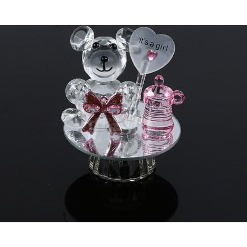50pcs /lot Crystal Bear Nipple Baptism Baby Shower Souvenirs Party Christening Giveaway Gift For Guest lin2930