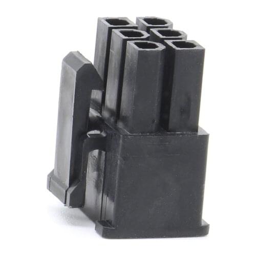 6P Molex 4.2 plug connector spacing 5557 male black rubber shell computer ATX power connectors