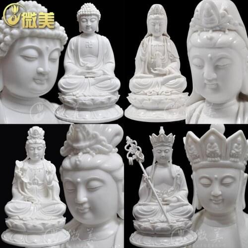 8 inch lotus Sam West Sam Avalokiteshvara Saha sitting Buddha Ksitigarbha mahasthamaprapta Amitabha ceramics