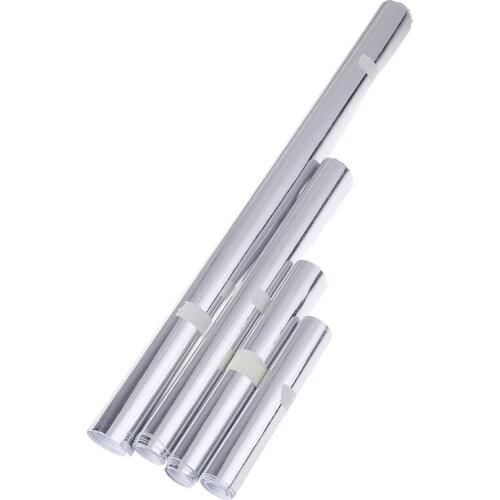 Car Silver Glossy Mirror Stretchable Chrome Vinyl Wrap Decal Film Stickers 2 Styles Wholesale