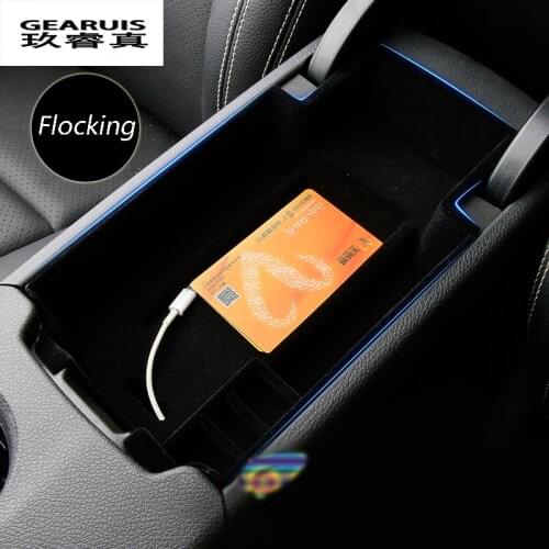 Car styling central storage box armrest remoulded car glove storage box cover For Mercedes Benz GLA CLA C117 A/C Class W205 GlC