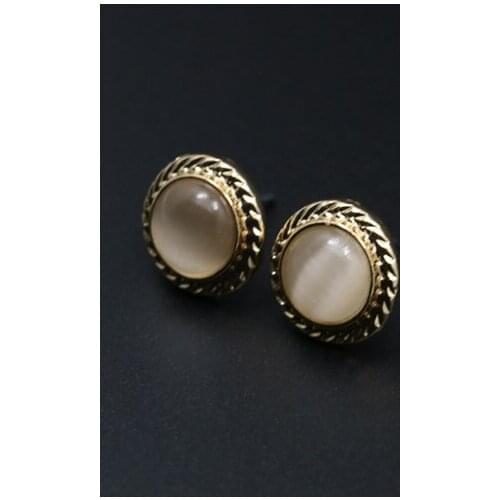 Free Shipping New Design European and American high-grade round opal earrings hot Girlfriends Gifts earrings stud