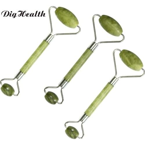 Dighealth 1pcs Natural Jade Face Skin Care Tools Facial Massage Roller Plate Double Massager Eye Face Neck Thin Lift Tools