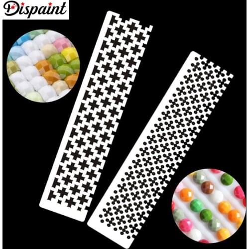 Dispaint DIY Diamond Painting Tools Drawing Ruler Square Round Drill Diamond Embroidery Accessory Stainless Steel