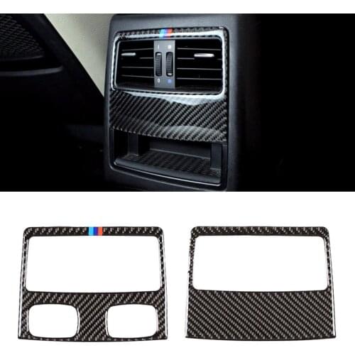 For BMW 3 Series E90 2005 2006 2007 2008 2009 2010 2011 2012 Carbon Fiber Rear Air Condition Vent Air Outlet Frame Cover Trim