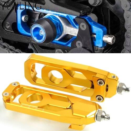 For Yamaha MT09 MT-09 TRACER FZ-09 FZ09 FJ-09 Tracer 900 Motorcycle CNC Rear Axle Chain Adjuster Tensioner Catena Spool Blockers