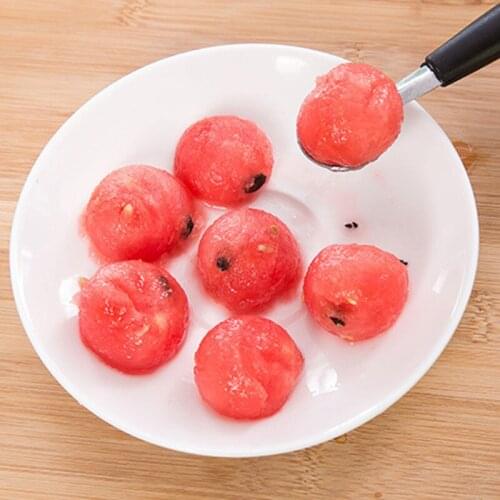 Two in a bag！1041 stainless steel watermelon ball cutter multi function ice cream fruit scoop tool