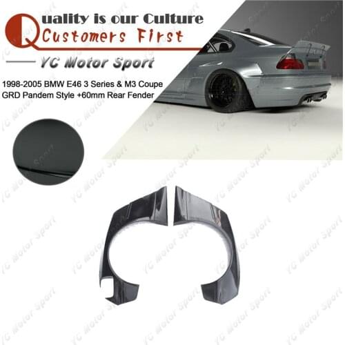 FRP Fiber Glass +60mm Rear Fender Fit For 1998-2005 E46 3 Series & M3 Coupe GRD PD Style Rear Over Fender Flare