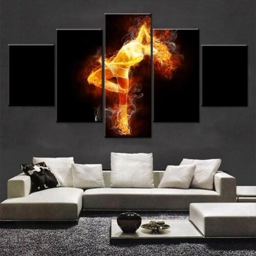 Hd Home Decor Art Painting Framework Living Room Modern Flame Female Dancer Canvas Wall Pictures Poster Printing Modular