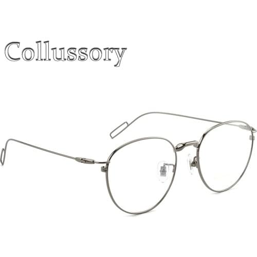 Round Titanium Optical Prescription Eyeglasses Frame Women Men Eyewear Vintage Retro Big Computer Top Quality Goggles Designer