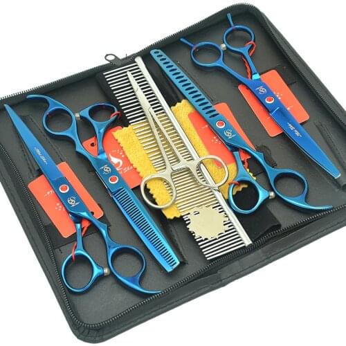 Meisha 7 inch Professional Pet Dog Cutting Thinning Curved Animals Grooming Scissors Set Puppy Haircut Tools Kit & Comb HB0227