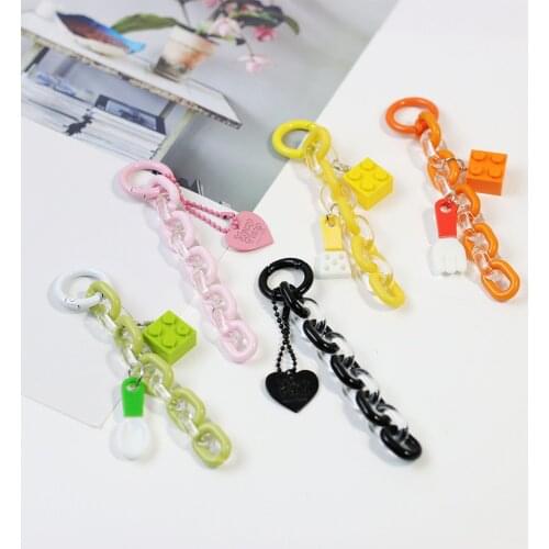 Cute Trendy Ins jelly Acrylic Chains Keychain Creative Tableware Decor Couples' Keyrings for Airpods Bag Phone Bakpack Pendant