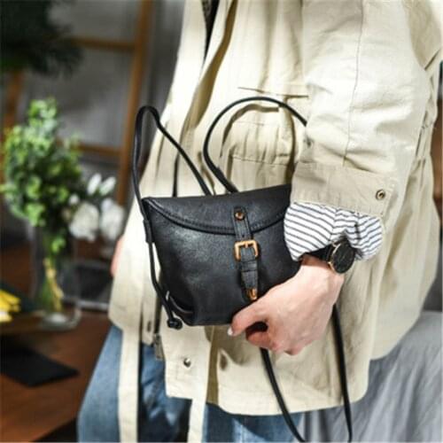 Fashion casual original handmade color literary retro all-match genuine leather small bag texture mini messenger female bag