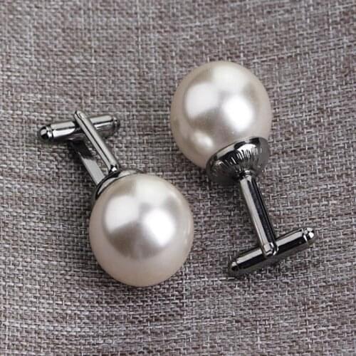 Unisex Pearl Cufflinks Cuffs Arm Buttons For Women Men Business French Style Shirts And Cufflinks Shirt Accessory