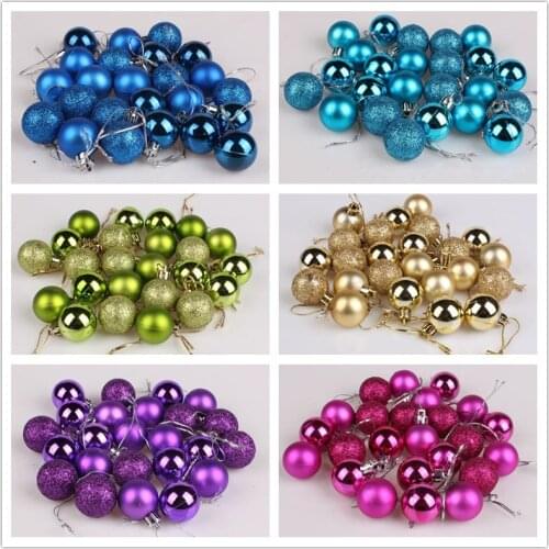 Explosive Christmas Light Ball Christmas Decoration Small Pendant Christmas Tree Decoration 3cm Christmas Ball 24pc Boxed