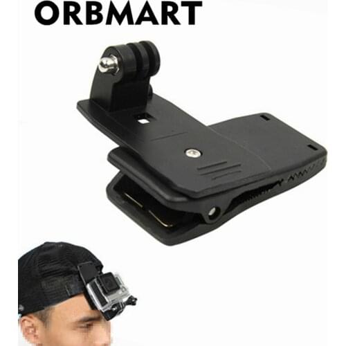 ORBMART 360 Degree Rotary Backpack Rec-mounts Clip Fast Clamp Mount for GoPro Hero 4 3+ 3 2 SJ4000 SJ5000