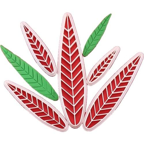 Peach Leaf Cookie Cutter Plastic Biscuit Knife Baking Fruit Cake Kitchen Tools Mold Embossing Printing