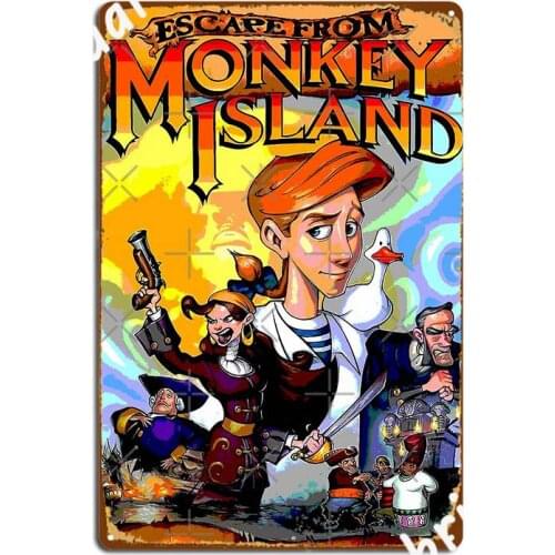 Escape From Monkey Island Poster Metal Plaque Cinema Garage Customize Club Bar Garage Decoration Tin Sign Posters