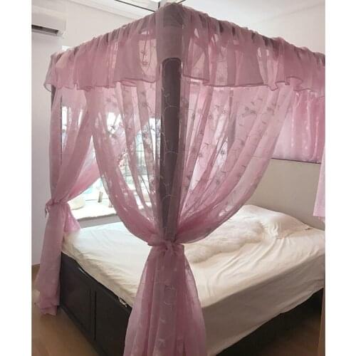 Klamboe Moustiquaire Princess Bed Canopy Embroidered Landing Square Palace Curtain Lace Valance Drapery Custom-made Bedding