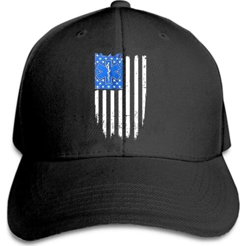 Printed Star of Life Flag First Responder EMT EMS Paramedic Baseball Cap Trucker Hat