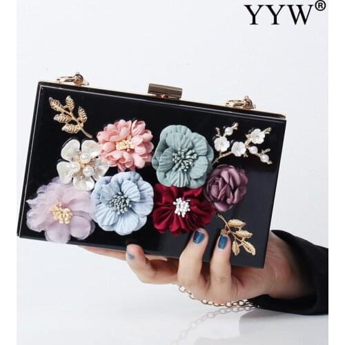 Luxury Floral Clutch Bag For Women Ladies Wedding Party Handbag 2021 Vintage Exquisite Small Wallet Clutch Purse Evening Bag