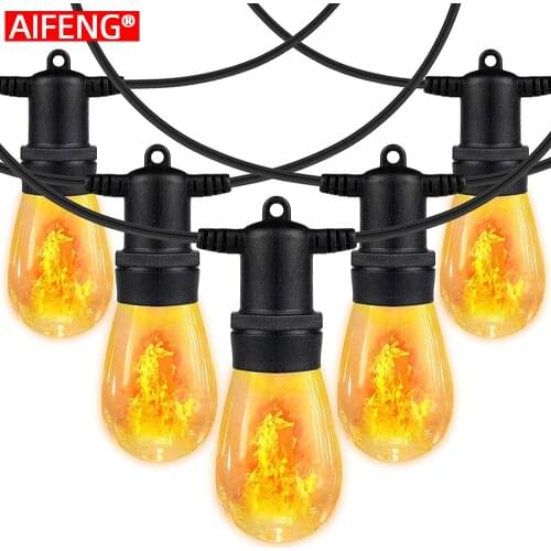 2021 Flame String Lights Outdoor Garland IP65 Waterproof Decorative Led Lights Light String Fairy Christmas Holiday Decoration