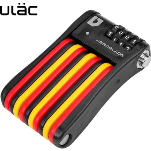 Bicycle Folding Combo Lock 70cm Arm 4 Codes Resettable Light Weight Pocket Size Light Weight Good Colors ULAC AEROBLADE X5