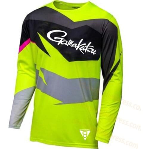 Gamakatsu 2020 New Fishing Shirts Outdoor Sports Quick-Drying Mens Fishing Clothing Plus Size Anti-UV Cycling Clothing
