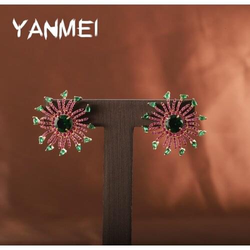 Unique Design Irregular Earrings Pavé Zircon Glitter Earrings for Women Water Drop Round Fashion Frontier Luxury Jewelry