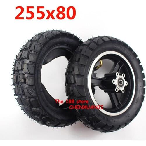 10 Inch 255x80 Tire Inner and Outer Tyre for Electric Scooter Zero 10x Dualtron KuGoo M4 Upgrade 10x3.0 80/65-6 Off Road Tire